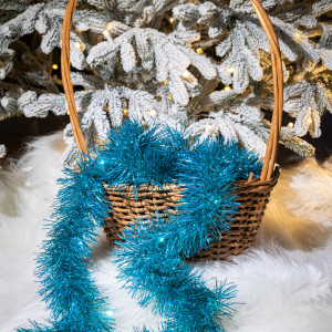 Мишура Эконом 3-х слойная д.100 мм., дл.2 м.,бирюза, КАЗ КОМ (Г-243/бирюза)