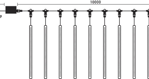 Гирлянда Тающие сосульки 10*0.8 м., 24V., 720 теплых белых LED ламп, коннектор, черный ПВХ, LTC (CCL720-10-1WW)