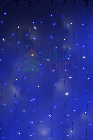 Светодиодный занавес с белым бликующим диодом 2*3 м, 220V., 600 синих LED ламп, прозрачный ПВХ, Beauty Led (PCL600BLW-10-2B)