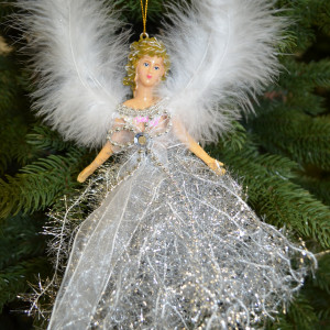 Украшение на елку Принцесса 20 см. Серебро (21813)