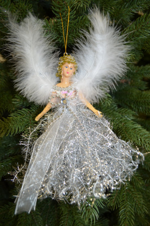 Украшение на елку Принцесса 20 см. Серебро (21813)