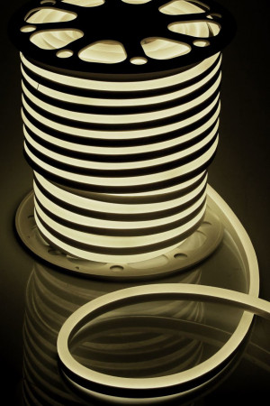 Неон гибкий односторонний Neon-Light 15*25 мм., 220V, теплые белые LED лампы 120 шт на 1 м, бухта 50