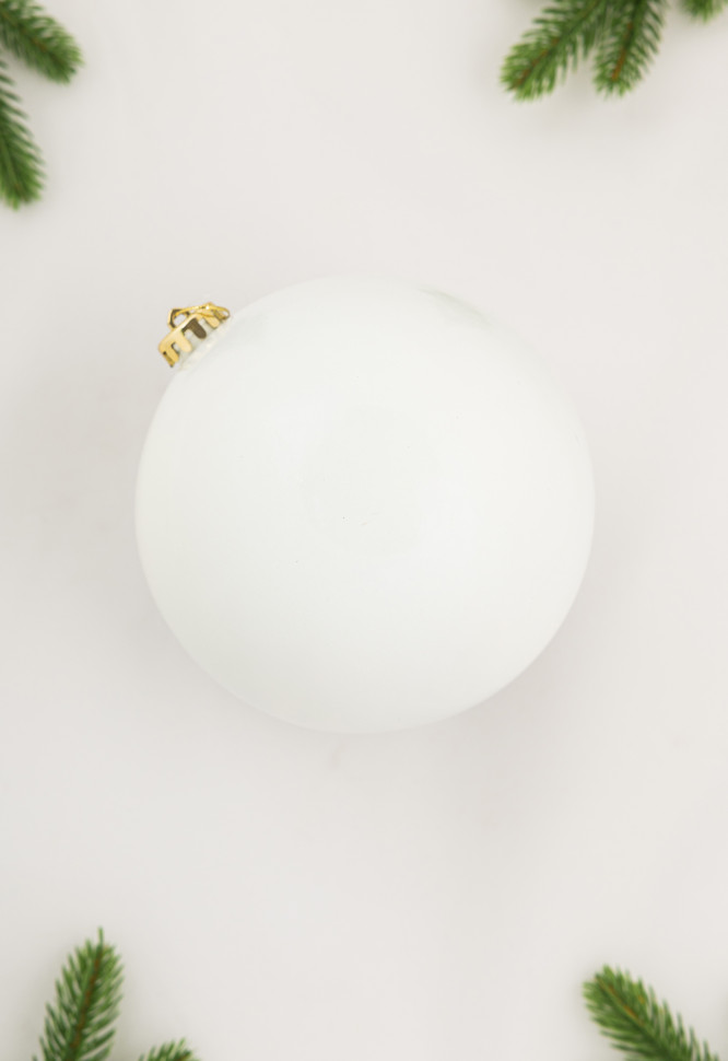 Шар пластиковый глянцевый 150 мм., белый, ЕлкиТорг (150102)