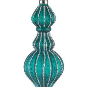 Винтажная стеклянная подвеска Лазоревая h-14 см., 1 шт., Karlsbach (09807)
