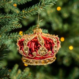 Елочное украшение Корона, стекло,  8 см., 1 шт., Irena CO (54241)