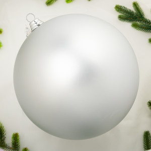 Шар пластиковый матовый 300 мм., серебро, ЕлкиТорг (150702)