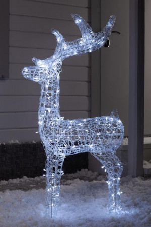 Светодиодная фигура Кружевной олень 60×105×18 см., 31 В, мерцание, свечение белое, Luazon Lighting (7028255)