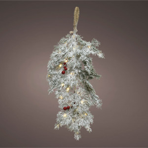Хвойная лапа с ягодами с LED подсветкой, Kaemingk (492825)