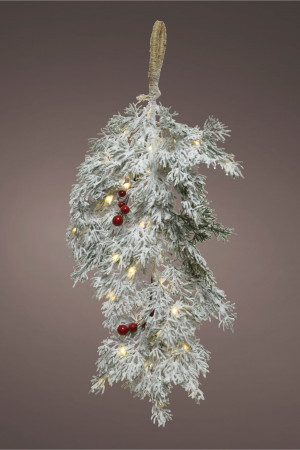Хвойная лапа с ягодами с LED подсветкой, Kaemingk (492825)