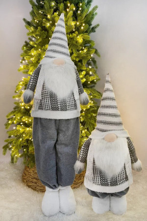 Игрушка Гном телескопический 65-106 см., серый, Christmas DeLuxe (89319)