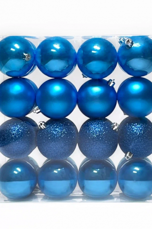 Набор пластиковых шаров Вернисаж 80 мм., синий, 32 шт., Christmas DeLuxe (89589)