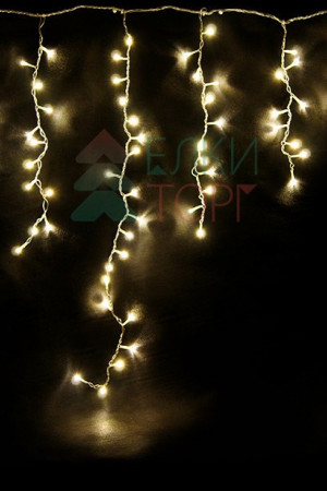 Светодиодная бахрома 1*1 м., 220V., 65 LED ламп цвета шампань, прозрачный силикон, Beauty Led (ECC65-10-2CH)