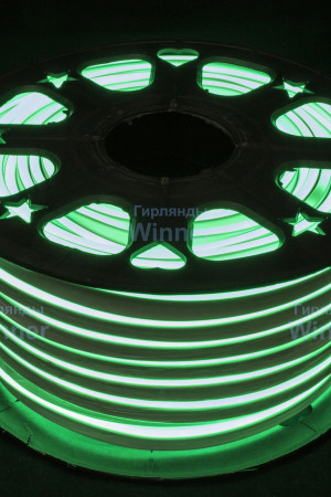 Гибкий Неон двухсторонний 7*15 мм., зеленые LED лампы 120 шт на 1 м, бухта 50 м, Winner (052.50.15.120G)