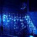 Светодиодная бахрома 3*0.5 м., 3 батарейки типа D 4.5V, 100 LED ламп синего цвета, прозрачный силикон, LTC (ECC100-10-8B)