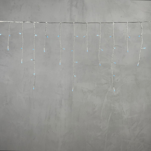 Светодиодная бахрома 3*0.5 м., 3 батарейки типа D 4.5V, 100 LED ламп синего цвета, прозрачный силикон, LTC (ECC100-10-8B)