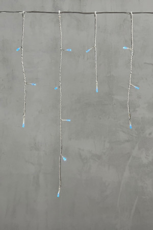 Светодиодная бахрома 3*0.5 м., 3 батарейки типа D 4.5V, 100 LED ламп синего цвета, прозрачный силикон, LTC (ECC100-10-8B)