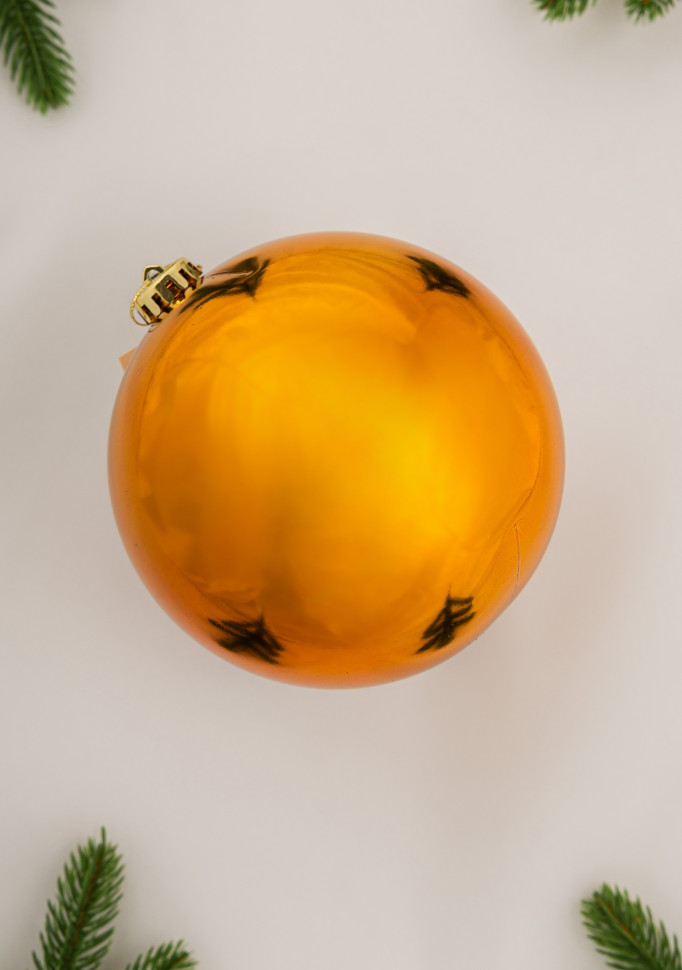 Шар пластиковый глянцевый 150 мм., золотой, ЕлкиТорг (150103)