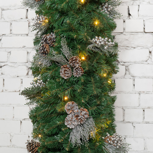 Хвойная арка Санкт-Петербург 240*160 см. с серебряным декором, 260 теплых-белых Led ламп, Литая+ПВХ, ЕлкиТорг (28009)