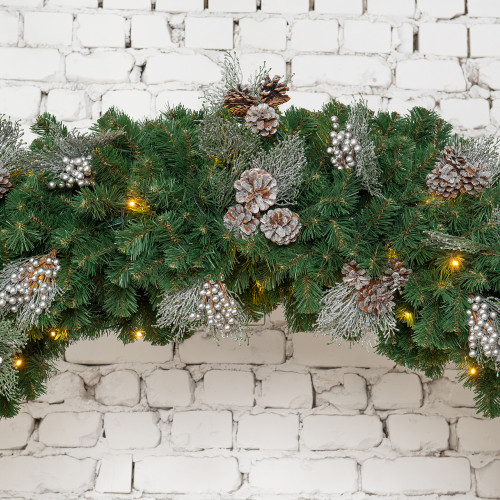 Хвойная арка Санкт-Петербург 240*160 см. с серебряным декором, 260 теплых-белых Led ламп, Литая+ПВХ, ЕлкиТорг (28009)