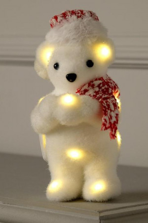 Светодиодная фигура Мишка в шапке 9×23×7 см., батарейки CR2032х2, тёплые LED,  Luazon Lighting (4843989)