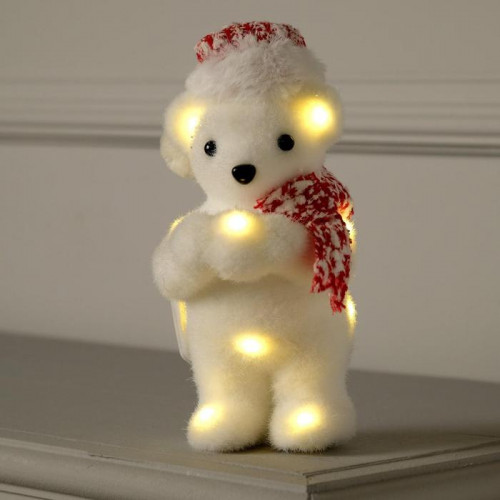 Светодиодная фигура Мишка в шапке 9×23×7 см., батарейки CR2032х2, тёплые LED,  Luazon Lighting (4843989)