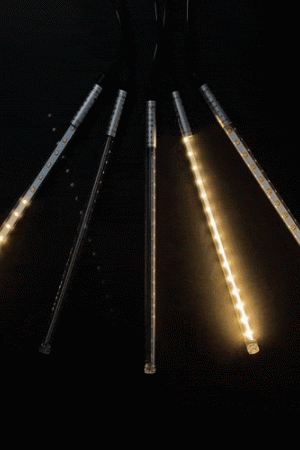 Гирлянда тающие сосульки 5 шт по 30 см., 12В, 150 Тепло-Белых светодиодов, провод черный ПВХ, IP20, Laitcom (CCL150-11-3WW)