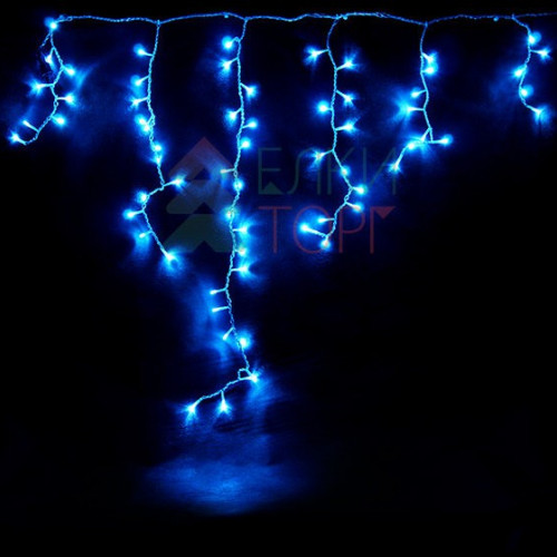 Светодиодная бахрома 1*1 м., 220V., 65 небесно-голубых LED ламп, прозрачный силикон, Beauty Led (ECC65-10-2SB)