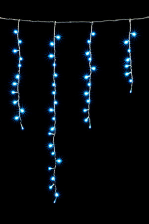 Светодиодная бахрома 1*1 м., 220V., 65 небесно-голубых LED ламп, прозрачный силикон, Beauty Led (ECC65-10-2SB)