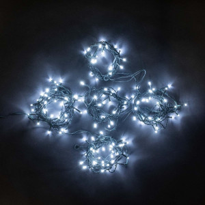 Светодиодная гирлянда Пятиминутка для ели высотой 1.5 м., 120 холодных белых LED ламп, зеленый ПВХ, Beauty Led (GFM120C-14-1W)