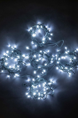 Светодиодная гирлянда Пятиминутка для ели высотой 1.5 м., 120 холодных белых LED ламп, зеленый ПВХ, Beauty Led (GFM120C-14-1W)