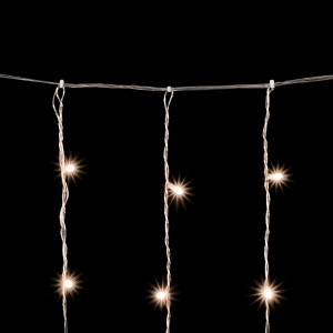 Светодиодный мерцающий облегченный занавес 2*3 м, 220V., 600 теплых белых LED ламп, прозрачный ПВХ, Beauty Led (PCL600NOTBL-10-2WW)