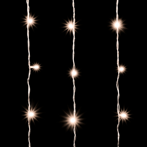 Светодиодный мерцающий облегченный занавес 2*3 м, 220V., 600 теплых белых LED ламп, прозрачный ПВХ, Beauty Led (PCL600NOTBL-10-2WW)