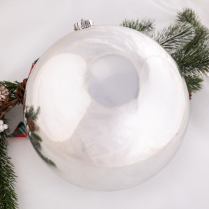 Шар пластиковый глянцевый 150 мм., серебро, ЕлкиТорг (150104)