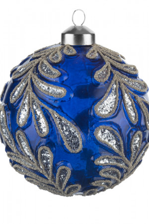 Винтажный стеклянный шар Графские сады Лобелия 10 см., 1 шт., Karlsbach (09826)