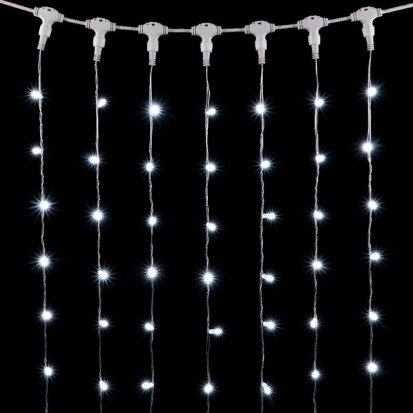  Светодиодный занавес с колпачком 2*3 м., 600 белых LED ламп, прозрачный провод ПВХ, IP65, LTC (PCL602CAP-10-2W)