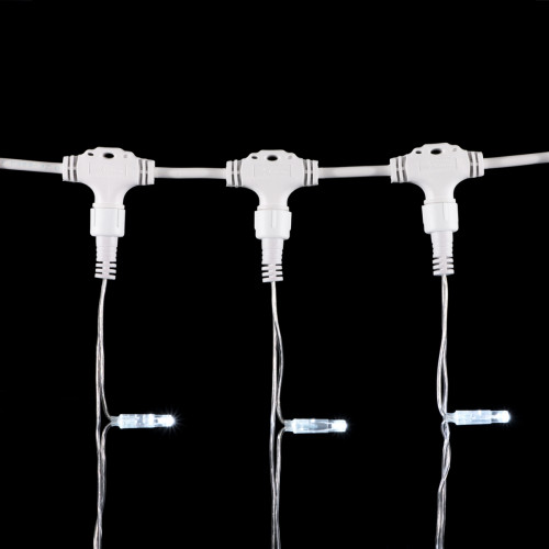  Светодиодный занавес с колпачком 2*3 м., 600 белых LED ламп, прозрачный провод ПВХ, IP65, LTC (PCL602CAP-10-2W)