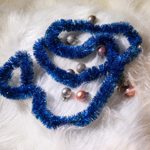 Мишура Праздничная д.35 мм., дл.2 м.,синий, КАЗ КОМ (Г-270/синий)