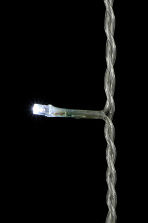 Светодиодная бахрома 1*1 м., 220V., 65 холодных белых LED ламп, прозрачный силикон, Beauty Led (ECC65-10-2W)