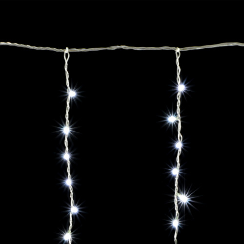 Светодиодная бахрома 1*1 м., 220V., 65 холодных белых LED ламп, прозрачный силикон, Beauty Led (ECC65-10-2W)