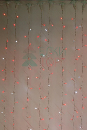 Светодиодный занавес с белым бликующим диодом 2*3 м, 220V., 600 красных LED ламп, прозрачный ПВХ, Beauty Led (PCL600BLW-10-2R)