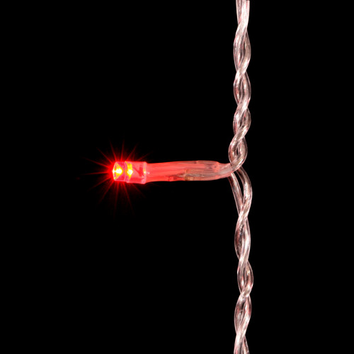 Светодиодный занавес с белым бликующим диодом 2*3 м, 220V., 600 красных LED ламп, прозрачный ПВХ, Beauty Led (PCL600BLW-10-2R)