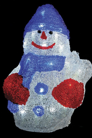Светодиодная фигура Снеговик 30 см., 24V, 40 холодных белых LED ламп, Beauty Led (L-A-SN005)