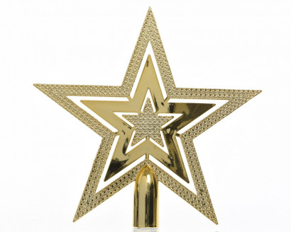 Украшение Звезда праздничная золотая 2,2*20*20 см, пластик, Kaemingk (029996)