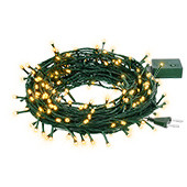 Светодиодная нить 5 м., 50 теплых белых LED ламп, зеленый провод, Vegas (55059)