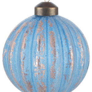 Винтажный стеклянный шар Патина в лазури 8 см., 1 шт., Karlsbach (09829)