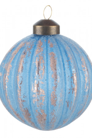 Винтажный стеклянный шар Патина в лазури 8 см., 1 шт., Karlsbach (09829)