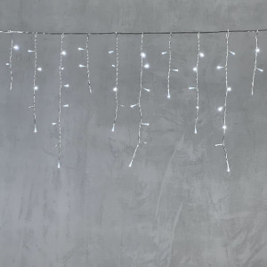 Светодиодная бахрома 3,1*0,5 м., 150 холодгых белых LED ламп, мерцание, прозрачный провод ПВХ, LTC (PIL150BLW-10-2W)