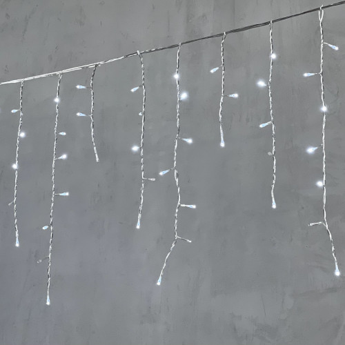 Светодиодная бахрома 3,1*0,5 м., 150 холодгых белых LED ламп, мерцание, прозрачный провод ПВХ, LTC (PIL150BLW-10-2W)
