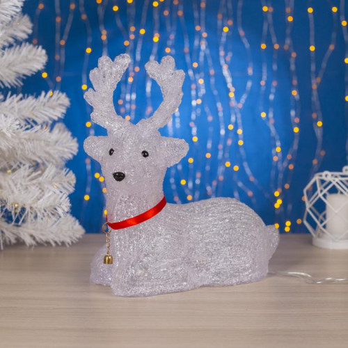 Светодиодная фигура Оленёнок 26×30×13 см., акрил, 220 В, 30 холодных LED, Luazon Lighting (4357271)