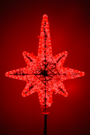 Макушка Роза Ветров из стекло-нити 50 см. для елей высотой от 3 до 5 м., красная, Green Trees (roz-sn-50red)